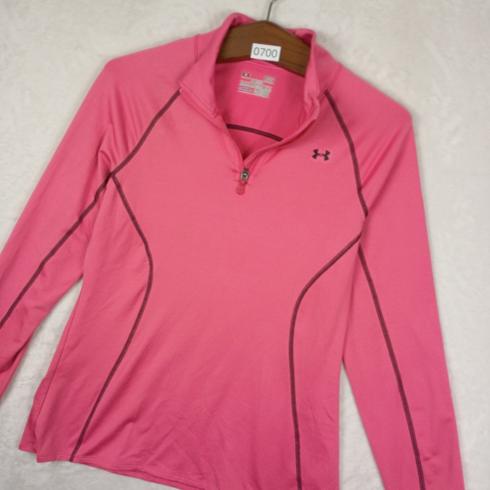 Under Armour Pullover Womens Large Pink ColdGear Quarter Zip Hiking Gorpcore